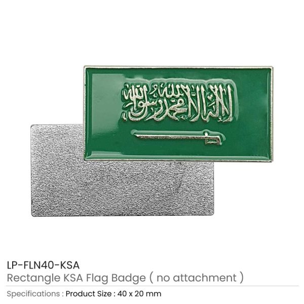 Rectangle KSA Flag Badges for National Day
