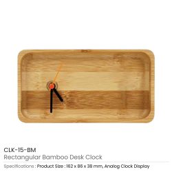 Eco-Friendly Rectangular Bamboo Desk Clock