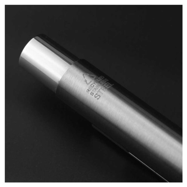 Recycled Stainless Steel Metal Pens, Push Button, Blue Ink