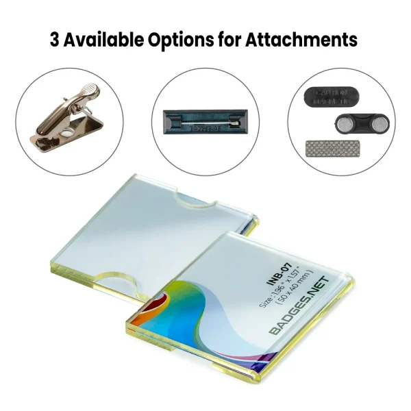 Reusable Clear Acrylic Insert Name Badges with or without Attachment