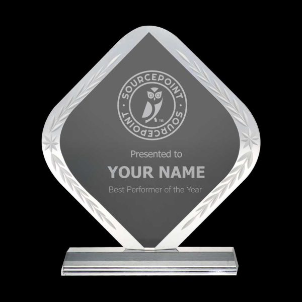 Rhombus-Shaped-Crystal-Awards-Printing-CR-45-600x600-1.jpg Rhombus Shaped Crystal Awards with Engraved Design & Box