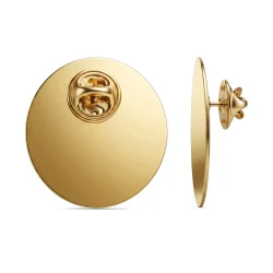 Round Flat Metal Badges – 30mm Butterfly Clutch or No Attachment