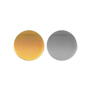 Round Flat Metal Badges 20mm, Gold and Silver Colors