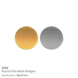 Round Flat Metal Badges 15mm