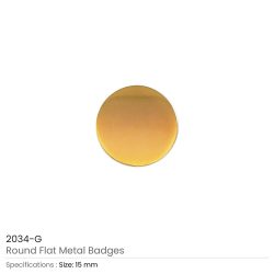 Round Flat Metal Badges 15mm