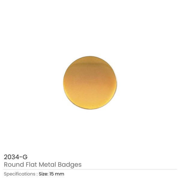 Round Flat Metal Badges 15mm