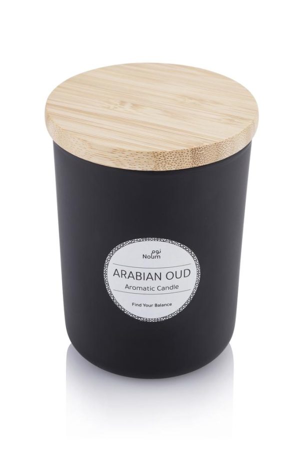 SCEN-9101-NOUM-Arabic-Oudh-Scented-Glass-Candle-with-Bamboo-Lid-Blackunique116b44d NOUM - Arabic Oudh Scented Glass Candle with Bamboo Lid - Black