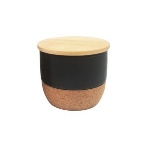 RAAHA - Arabic Oudh Scented Candle in Ceramic Holder with Bamboo Lid - Black