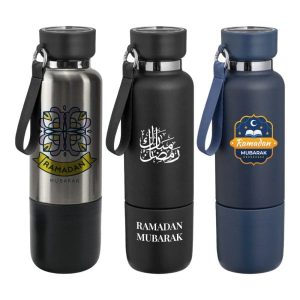 Multi-function SS Bottles, Double Wall, Base Cup, Lanyard, 500ml