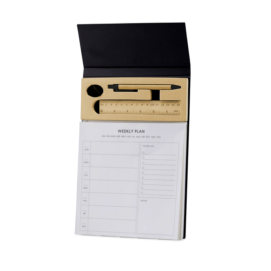 STNB-5231-ACERRA-A4-Weekly-Desk-Planner-with-Pen ACERRA - A4 Weekly Desk Planner with Pen, Ruler and U-clips