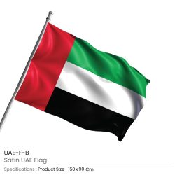 UAE Flags in Satin Material Size 150 x 90 cm