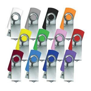 Silver Swivel USB | Promotional Logo USB Flash