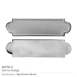 Metal Name Badges in Gold and Silver Colors - Border