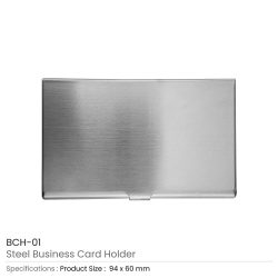 Steel Business Branded Cardholder