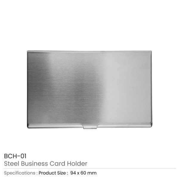 Steel Business Branded Cardholder