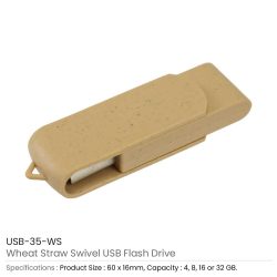 Wheat Straw Swivel USB