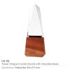 Tower Shaped Crystal Awards with Wooden Base