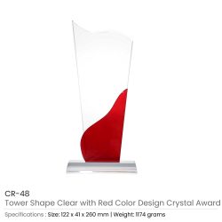 Tower-Shaped-Crystal-Awards-CR-48-250x250-1.jpg Tower Shaped Crystal Awards, Clear & Red Design with Box