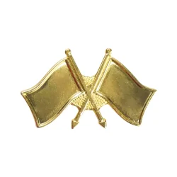Twin Flag Metal Badges Golden Imprint Your Country Flag