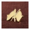 Twin Flag Metal Badges Golden Imprint Your Country Flag