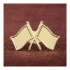 Twin Flag Metal Badges Golden Imprint Your Country Flag