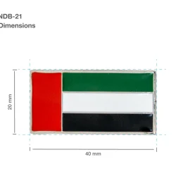 UAE Flag Metal Badges Rectangle with Magnet Attachment