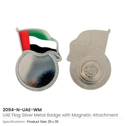 UAE Flag Design Badges with Magnet Attachment