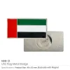 UAE Flag Metal Badges Rectangle with Magnet Attachment