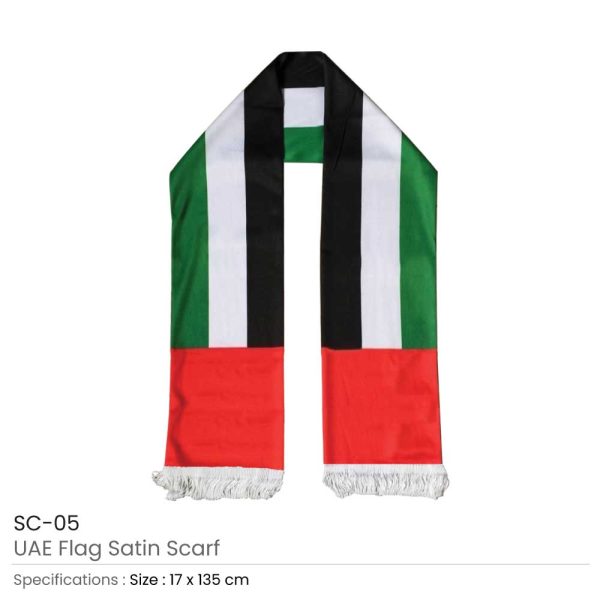 UAE Flag Satin Customized Scarf