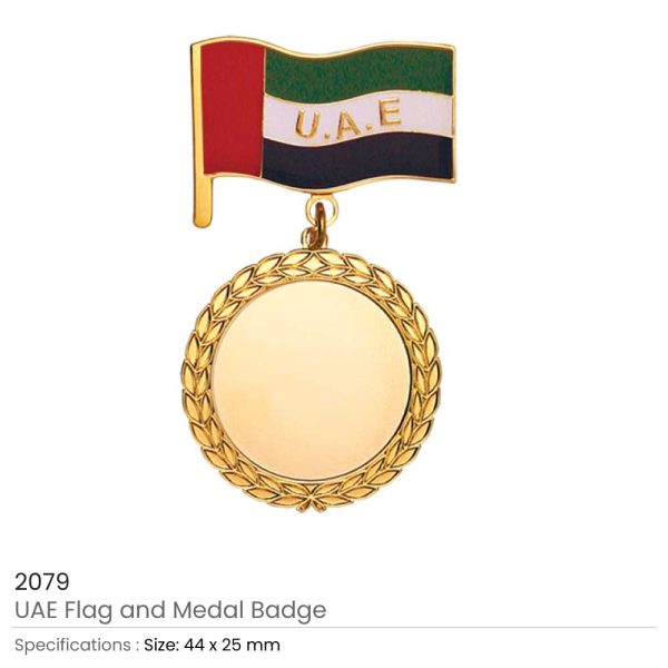 UAE Flag and Medal Branded Badges
