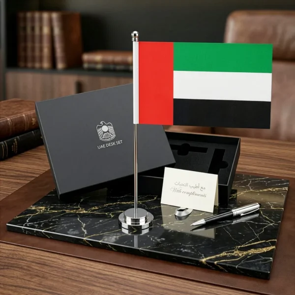 Flag with Metal Pole & Silver Plated Plastic Base