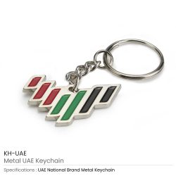 UAE Metal Keychains in UAE Logo 7 Lines Design