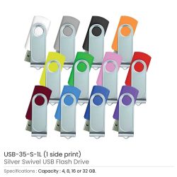 Swivel USB | Promo Flash Drives with 1 Side Print