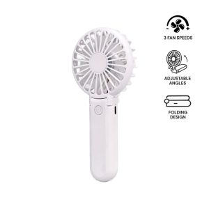 ROTO - Rechargeable Handheld Fan with Foldable Desk Stand - White