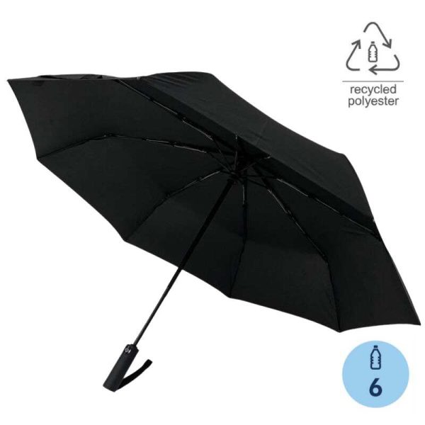 WSSN-2001-URBINO-Santhome-RPET-Auto-Open-23-Umbrella-with-SPF50-UV-Protection-Blackuniquef9efe99 URBINO - Santhome RPET Auto-Open 23" Umbrella with SPF50 UV Protection - Black