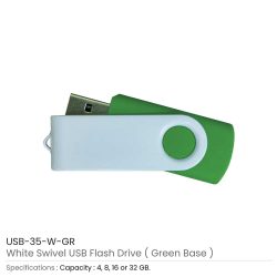 White swivel USB | Promotional White USB Flash