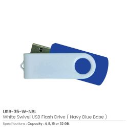 White swivel USB | Promotional White USB Flash