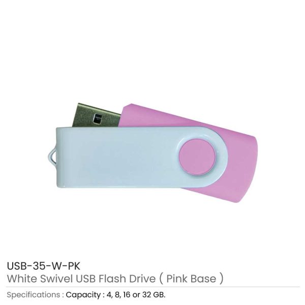 White swivel USB | Promotional White USB Flash