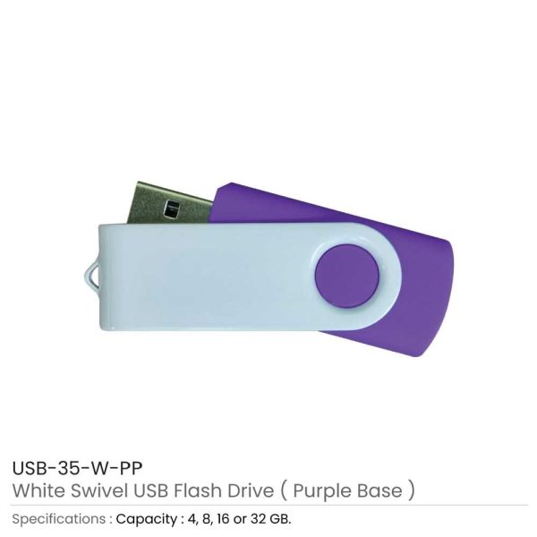 White swivel USB | Promotional White USB Flash