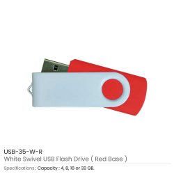 White swivel USB | Promotional White USB Flash