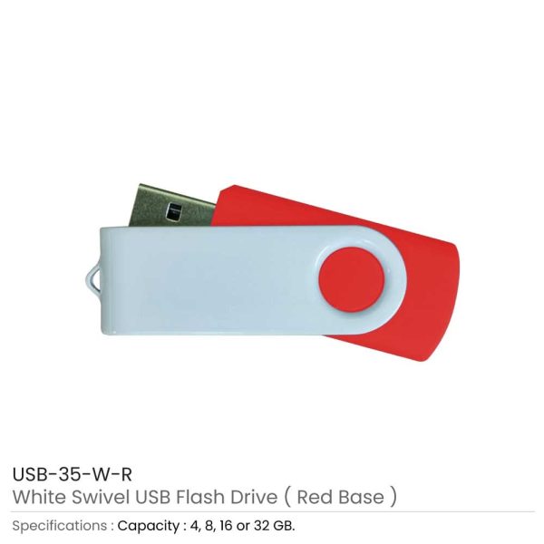 White swivel USB | Promotional White USB Flash