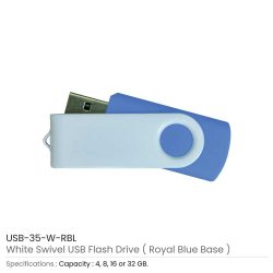 White swivel USB | Promotional White USB Flash