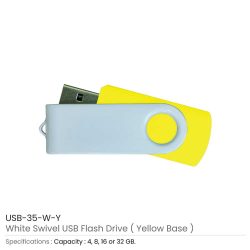 White swivel USB | Promotional White USB Flash