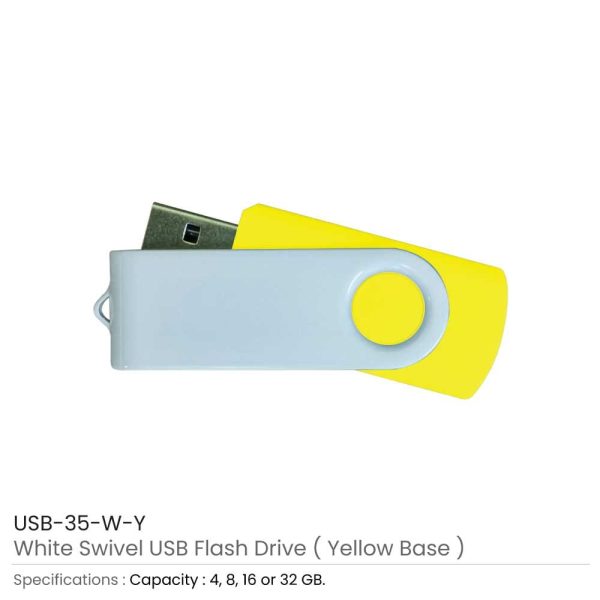 White swivel USB | Promotional White USB Flash