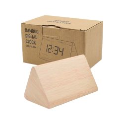 Triangular Wooden Digital Desk Clock Eco-Friendly