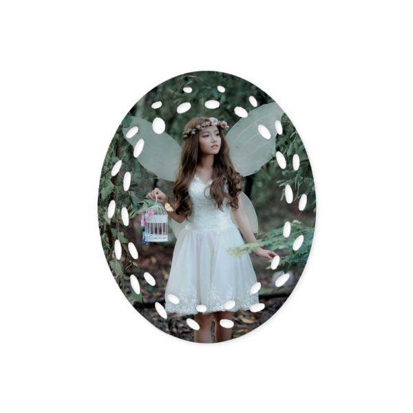Branded Oval Doily Ceramic Ornaments