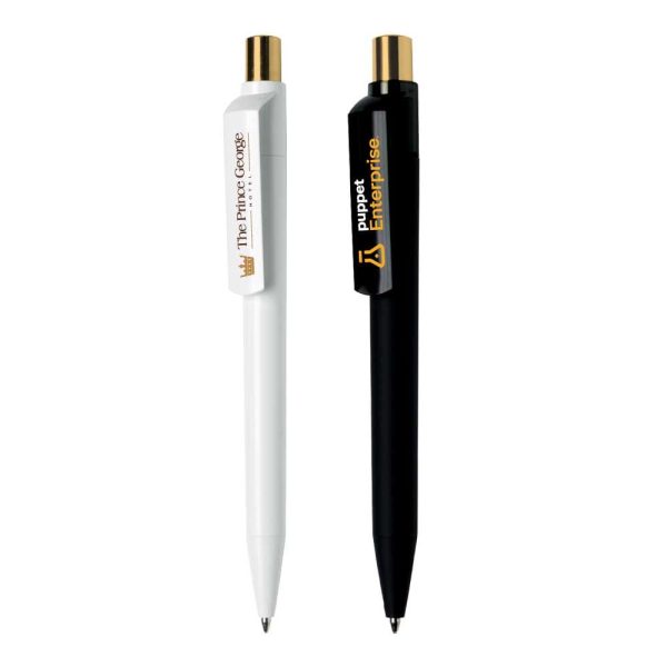 Dot Promotional Branded Pens with Gold Push Button