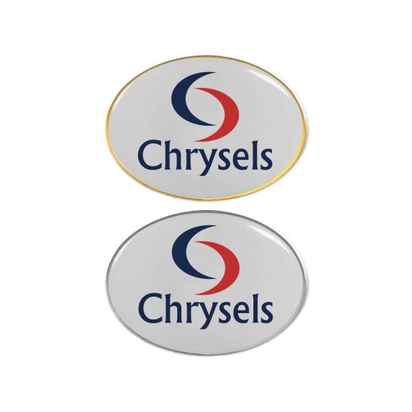 Oval Flat Metal Badges