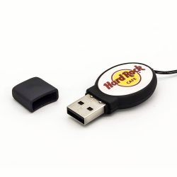 Oval black rubberized USB | Printing on USB