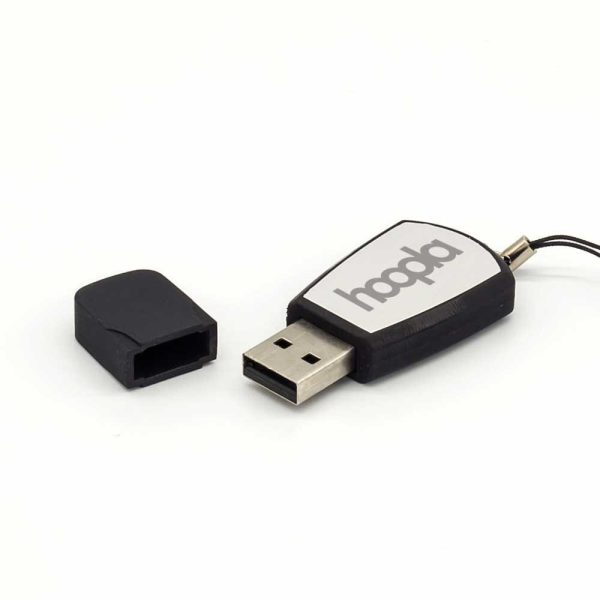 Black Rubberized USB | Imprint Logo USB Flash - Image 2